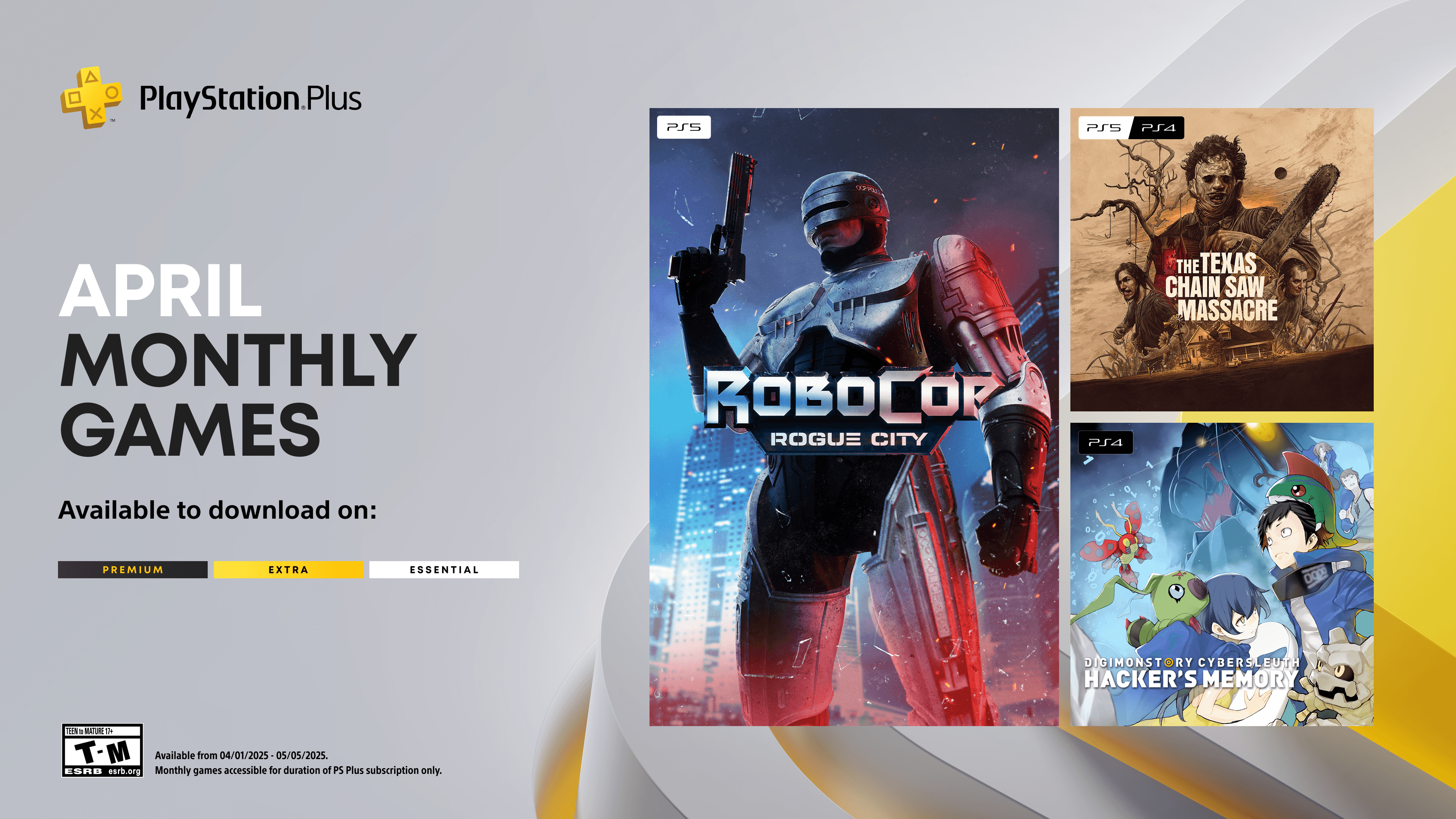 Kwiecień w PlayStation Plus: RoboCop: Rogue City, The Texas Chain Saw Massacre i Digimon Story: Cyber Sleuth – Hacker’s Memory