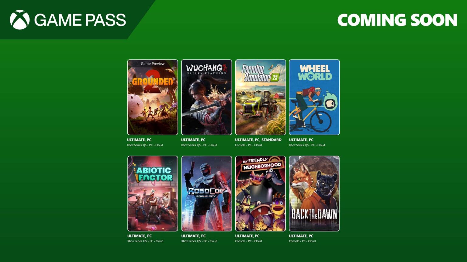 Nowe gry w Game Pass: Grounded 2, Wuchang: Fallen Feathers, RoboCop: Rogue City i inne