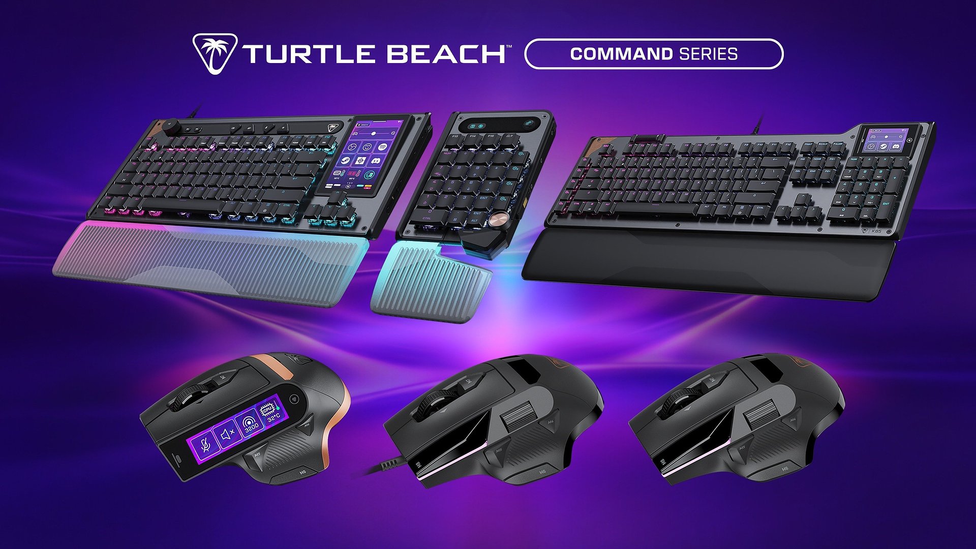 Turtle Beach prezentuje serię Command. Klawiatury i myszy z ekranami dotykowymi dla graczy i streamerów