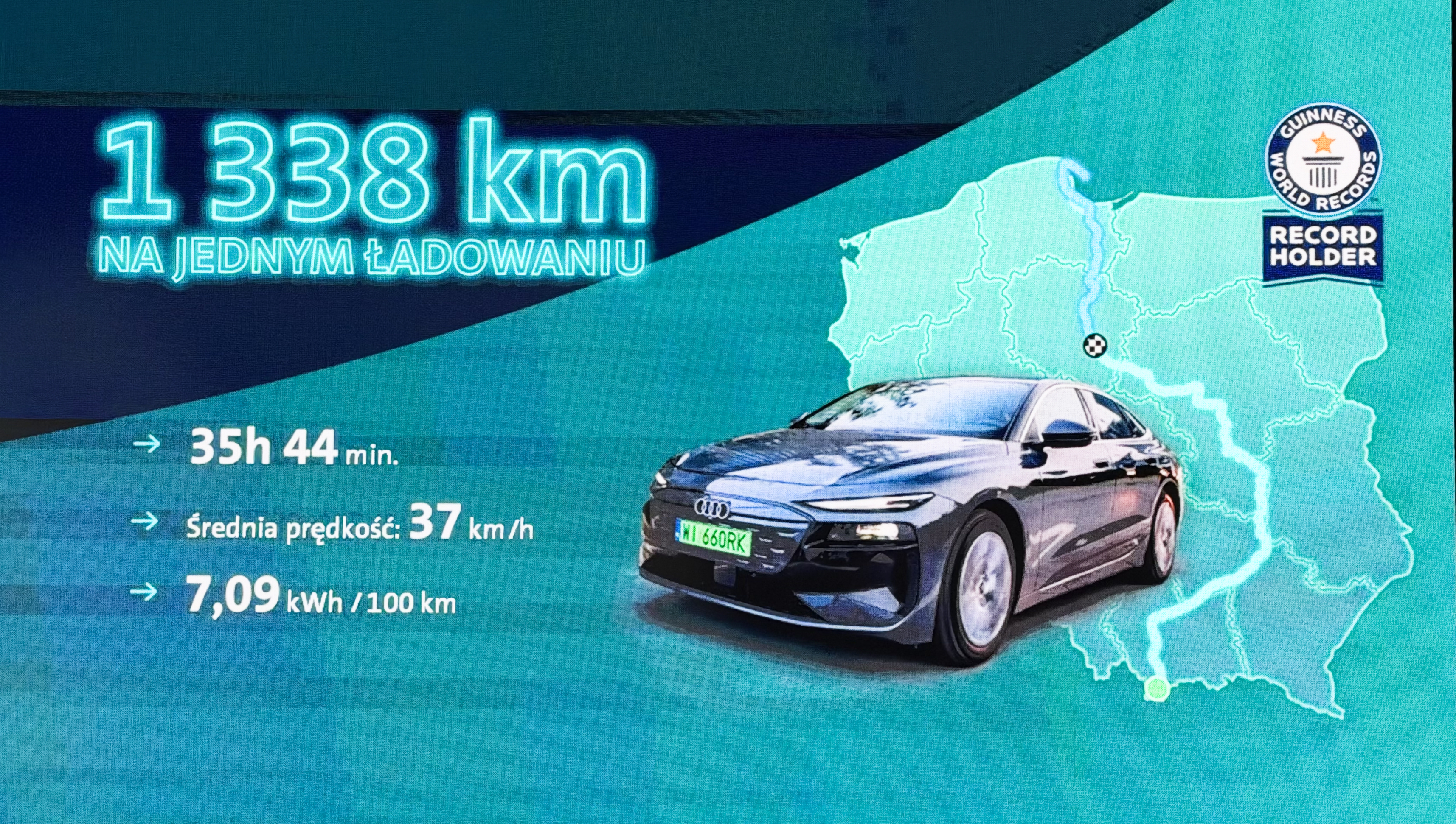 1338 km na jednym ładowaniu! Audi A6 e-tron z rekordem Guinnessa
